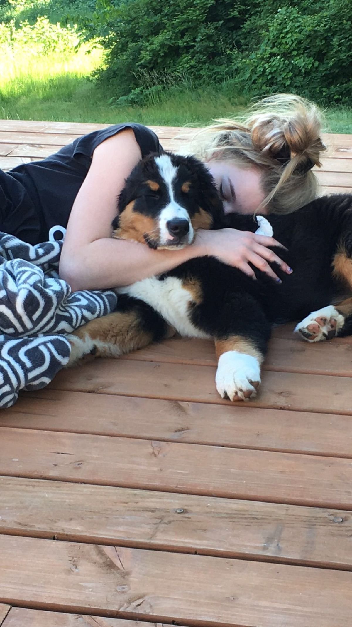 Grace Parker with their Bernese Mountain Dog