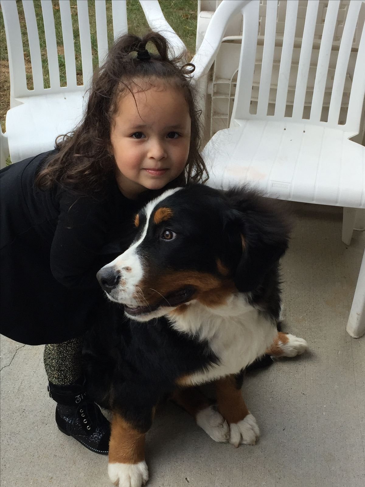 The Johnson Family with their Bernese Mountain Dog