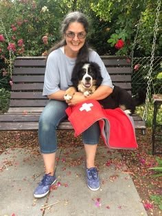 Olivia Bennett with their Bernese Mountain Dog